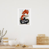 Hund beißt Vintage-WPA-Plakat Poster (Küche)