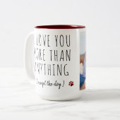 Hund > Benutzerdefiniertes Foto I Liebe Sie Valent Zweifarbige Tasse (Vorderseite Links)