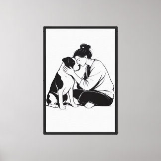Hund & Besitzer Liebe Leinwanddruck