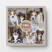 Hund BEST FREUNDS 4 Fotos - Handdrucke nach Maß Fotoplatte (Vorderseite)