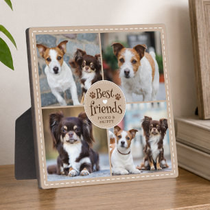 Hund BESTE FREUNDE 4 Fotos Pfotenabdrücke Benutzer Fotoplatte