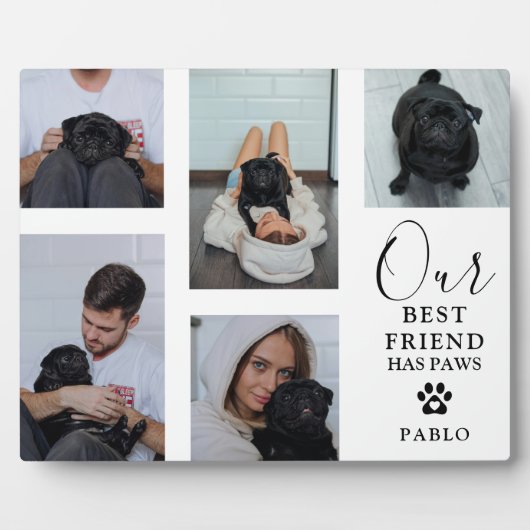 Hund Bester Freund' Foto Grid Keepake Geschenk Fotoplatte (Vorderseite)