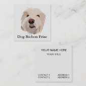 Hund Bichon Frise Niedlich Hund Quadratische Visitenkarte (Vorne/Hinten)