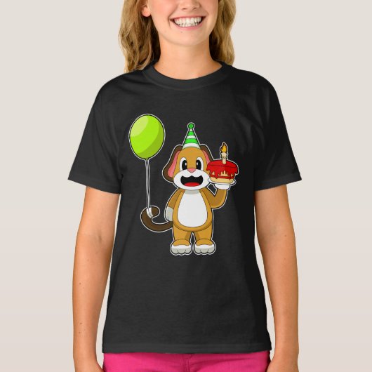 Hund Birthday Candle Cake T-Shirt (Vorderseite)