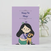 Hund Birthday Einladung (Stehend Vorderseite)