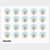 Hund Birthday Party Personalisiert Sticker Gingham (Blatt)
