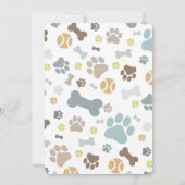 Hund Birthday Pawty Blue Party Einladung (Rückseite)