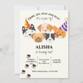 Hund Birthday Pawty Geburtstag Einladung (Vorderseite)