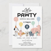 Hund Birthday Pawty Kindergeburtstag Einladung (Vorderseite)