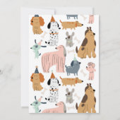 Hund Birthday Pawty Kindergeburtstag Einladung (Rückseite)