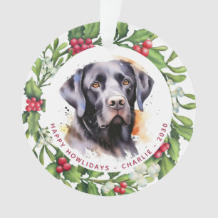 Hund Black Labrador Personalisiert Kranz Weihnacht Ornament