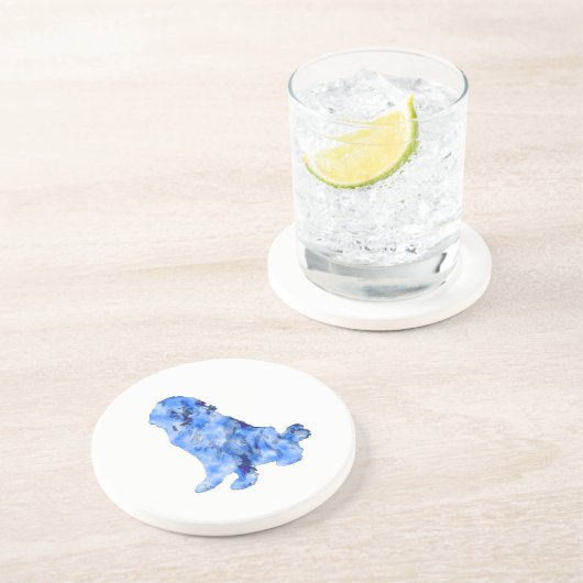 Hund blau getränkeuntersetzer (Seite)