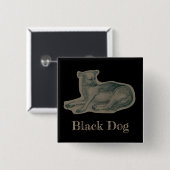 Hund. Bleistift zeichnend. Button (Vorne & Hinten)