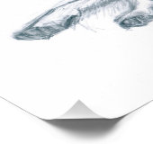 Hund. Bleistift zeichnend. Fotodruck (Ecke)