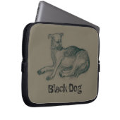 Hund. Bleistift zeichnend. Laptopschutzhülle (Vorne Rechts)