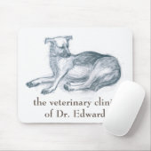 Hund. Bleistift zeichnend. Mousepad (Mit Mouse)
