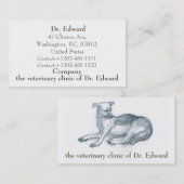 Hund. Bleistift zeichnend. Visitenkarte (Vorne/Hinten)