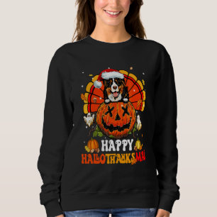Hund Blutspürhund Glücklich Hallothanksmas Hallowe Sweatshirt