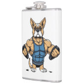 Hund Bodybuilder Flachmann (Links)