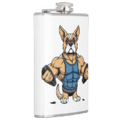 Hund Bodybuilder Flachmann (Rechts)