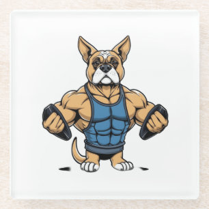 Hund Bodybuilder Glasuntersetzer
