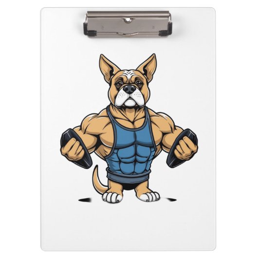 Hund Bodybuilder Klemmbrett (Vorderseite)