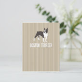 Hund Boston Terrier Postkarte (Stehend Vorderseite)