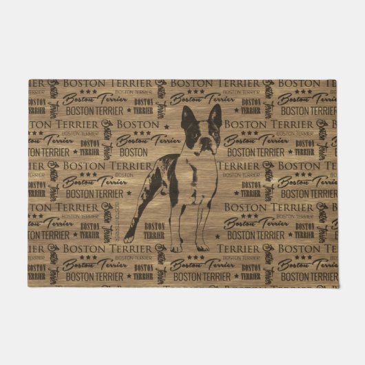 Hund Bostons Terrier Fußmatte (Vorderseite)