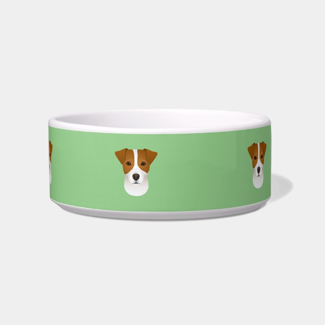 Hund Bowl Keramik Jack Russell Terrier Green Napf (Vorderseite)