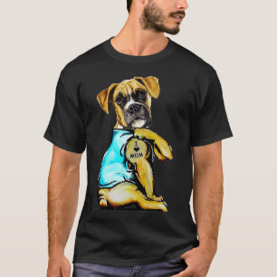 Hund Boxer Hund Tattoo Ich liebe Mama Muttertag Li T-Shirt