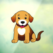 Hund Braun, sitzend -  Fensteraufkleber (Blatt 3)