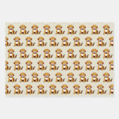Hund Braun, sitzend -  Geschenkpapier Set (Vorderseite)