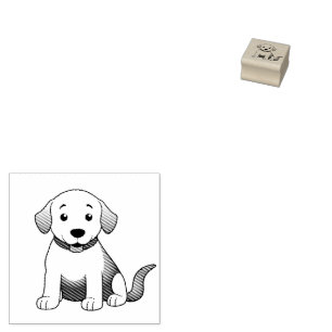 Hund Braun, sitzend -  Gummistempel