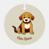 Hund Braun, sitzend -  Ornament Aus Metall (Rückseite)