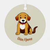 Hund Braun, sitzend -  Ornament Aus Metall (Vorderseite)