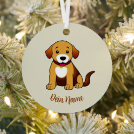 Hund Braun, sitzend -  Ornament Aus Metall