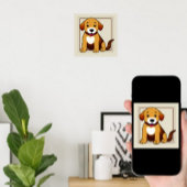 Hund Braun, sitzend - Poster