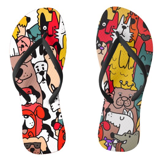 Hund bricht leuchtendes Farbmuster Badesandalen (Fußbett)