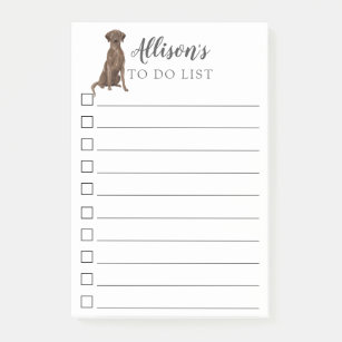 Hund Browns Labrador personalisiert Liste tun Post-it Klebezettel