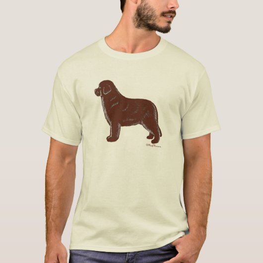 Hund Browns Neufundland T-Shirt (Vorderseite)