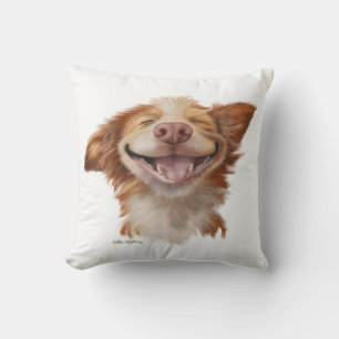 Hund Cartoon mit großem Grinsen Kissen