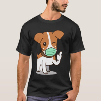 Hund-Cartoon mit Maske T-Shirt