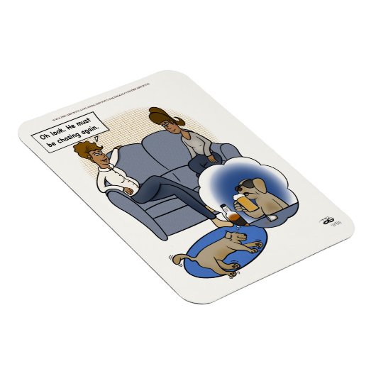 Hund Chasing Dream Magnet (Rechte Seite)