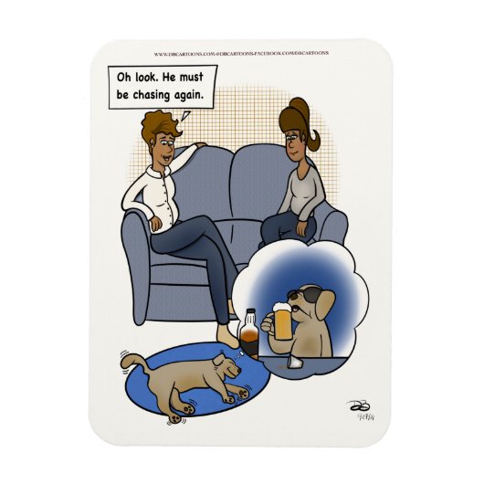 Hund Chasing Dream Magnet (Vertikal)