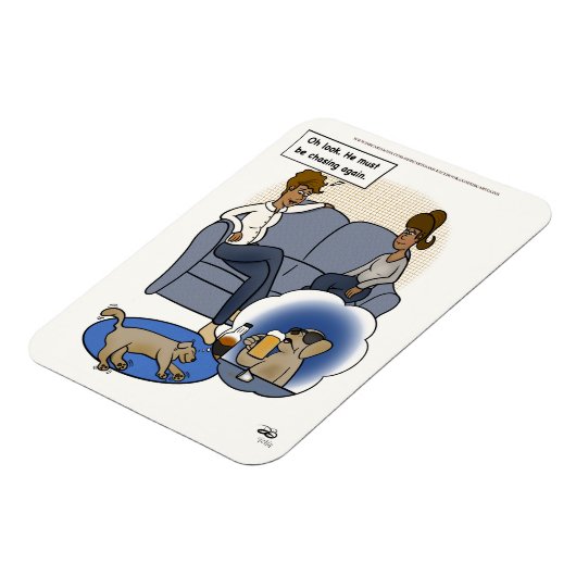 Hund Chasing Dream Magnet (Linke Seite)