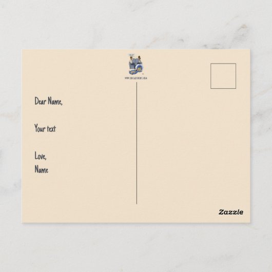 Hund Chasing Dream Postkarte (Rückseite)