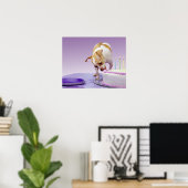 Hund (Chihuahua), der Geburtstagskuchen auf dem Ti Poster (Heimbüro)