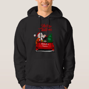 Hund Chihuahua mit dem Weihnachtsmann in Rotem Lie Hoodie