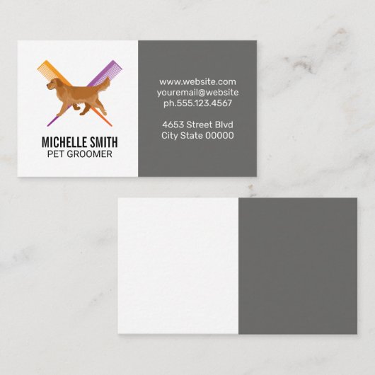 Hund | Combs | Groomer Visitenkarte (Vorne/Hinten)