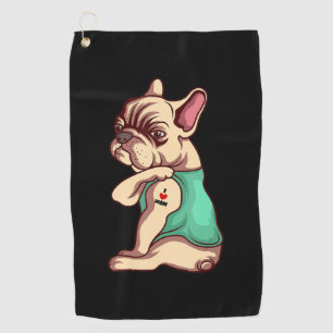 Hund Coole Französisch Bulldog I Liebe Mama Tatt Golfhandtuch
